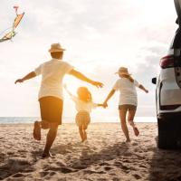 A family at the beach