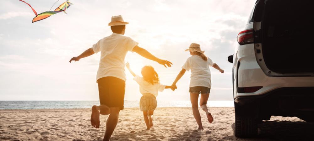 A family at the beach